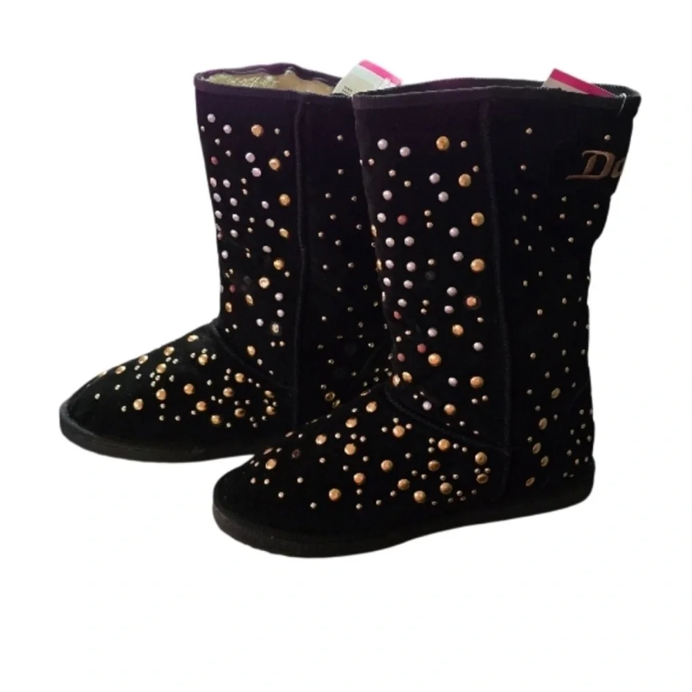 Black Studded Fleece lined Boots